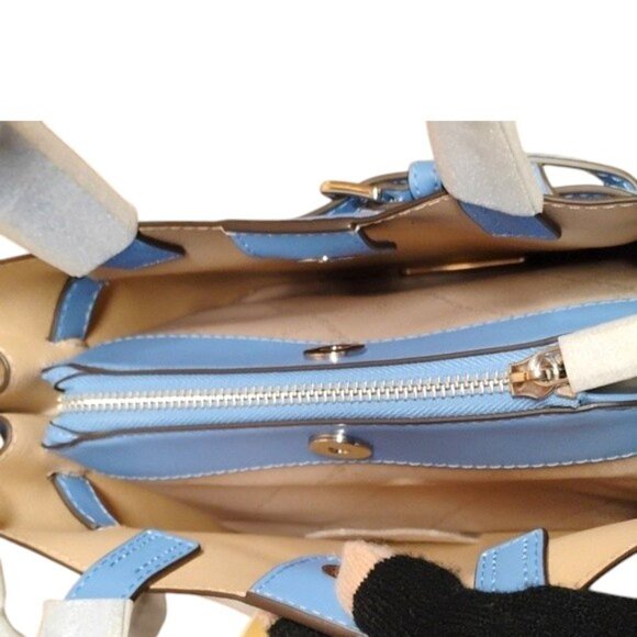 MICHAEL Michael Kors Blue Pebble Leather Small Emilia Satchel NWT $498 - Picture 11 of 12